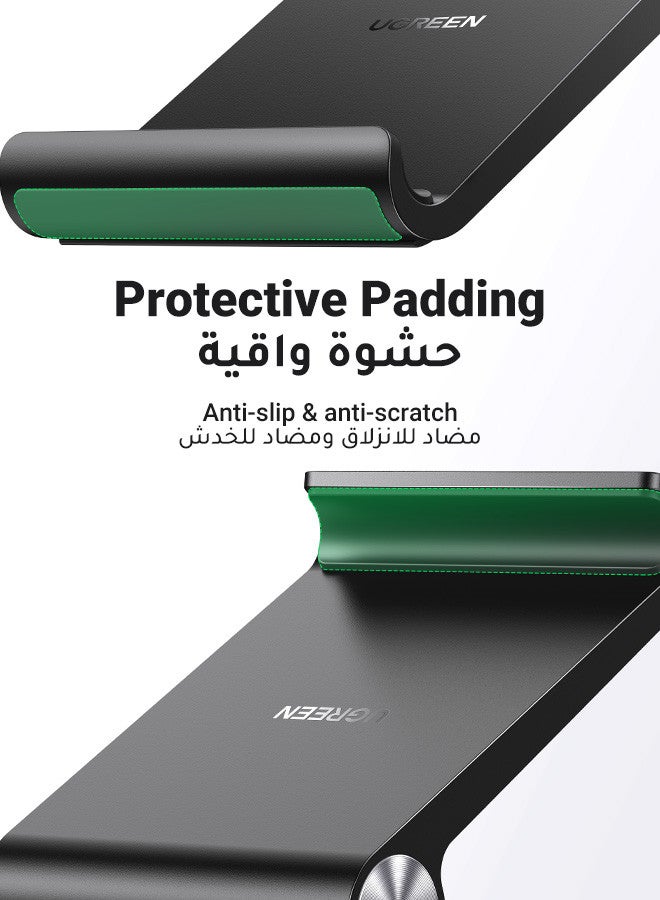 يو جرين حامل هاتف محمول للمكتب، حامل جوال محمول ثابت متوافق مع معظم الهواتف، سلسلة آيفون 17/16، سامسونج جالاكسي S25/S24، شاومي، HONOR، جهاز لوحي/آيباد أسود - Image 3